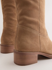 Tan Brown Suede Forever Comfort® Knee High Pull On Boots - Image 12 of 12