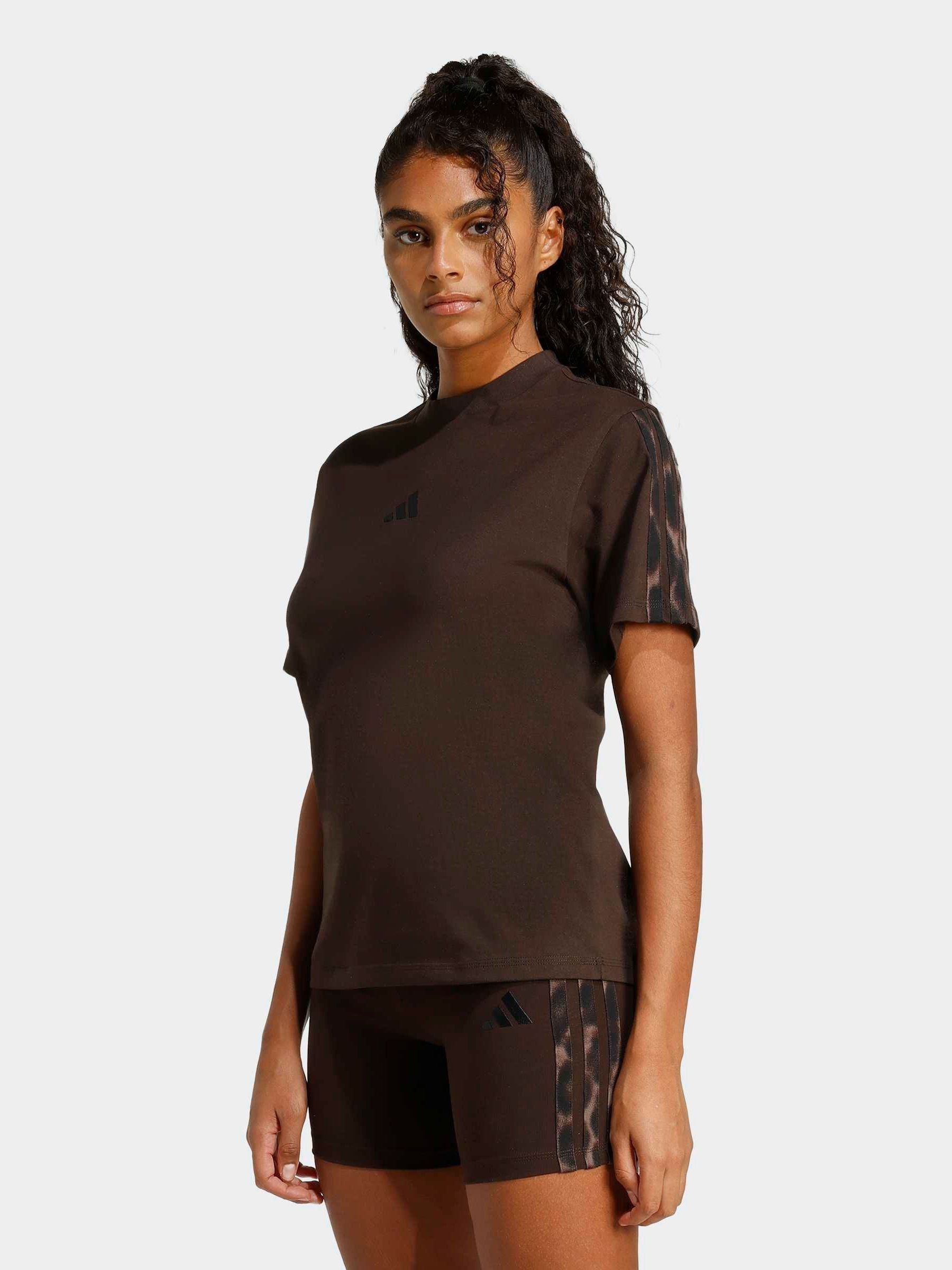 Buy adidas Brown All Over Pront 3-Stripe T-Shirt from Next Canada