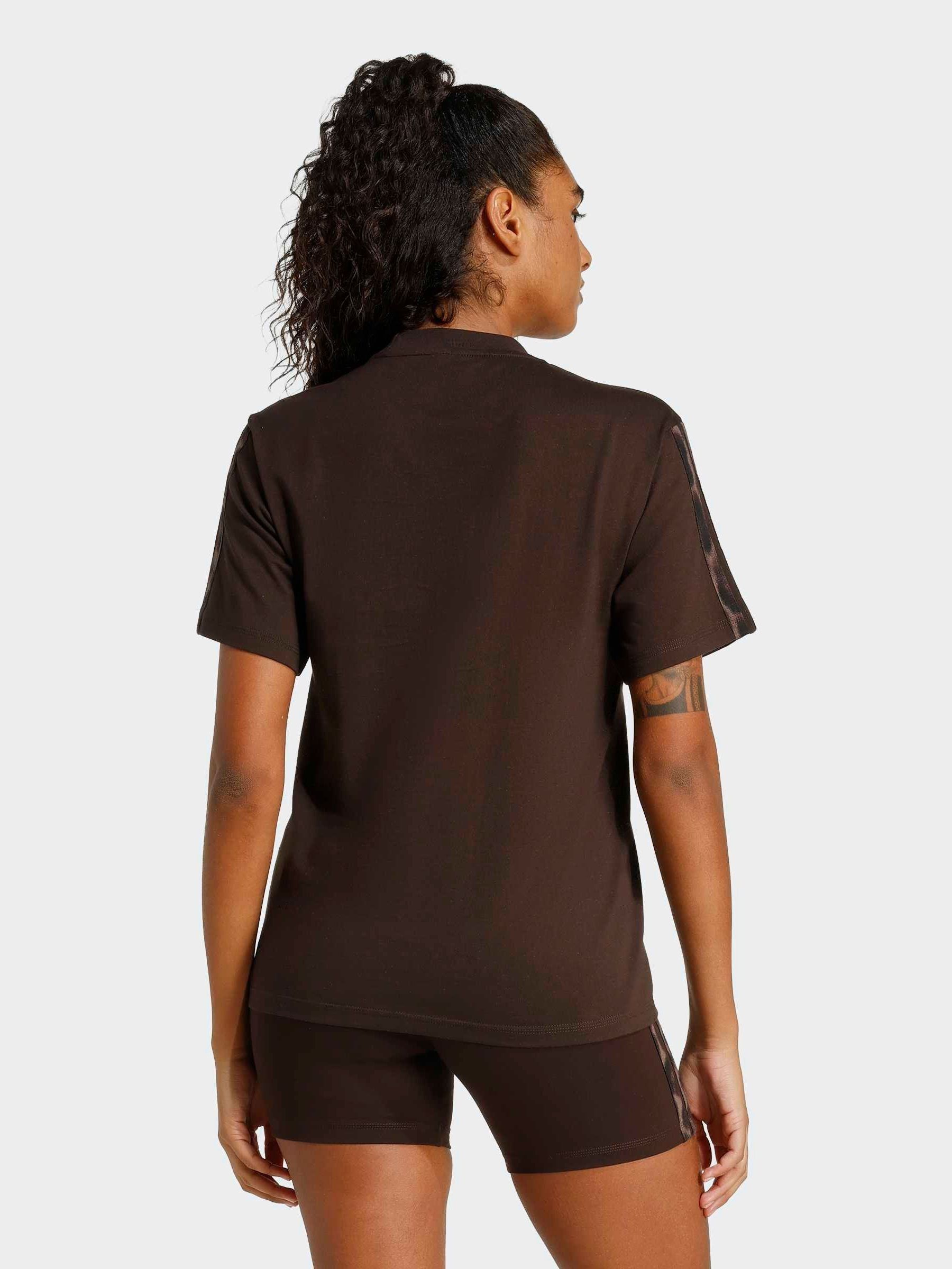 Buy adidas Brown All Over Pront 3-Stripe T-Shirt from Next Canada