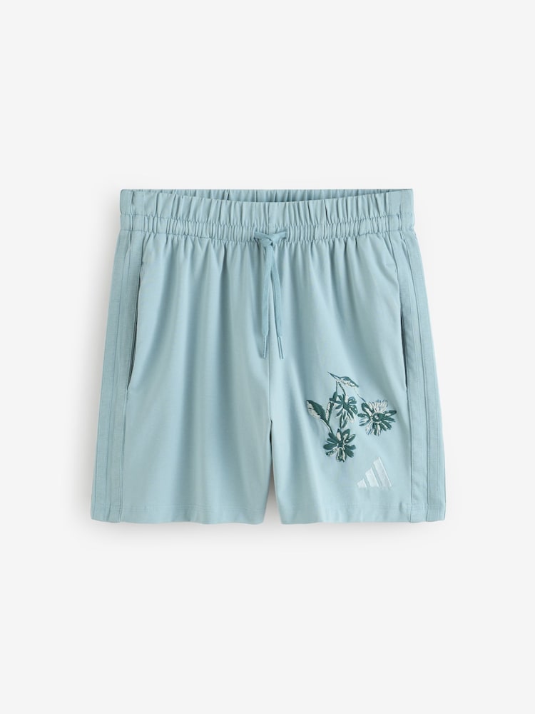 adidas Green 3-Stripe Shorts - Image 1 of 1