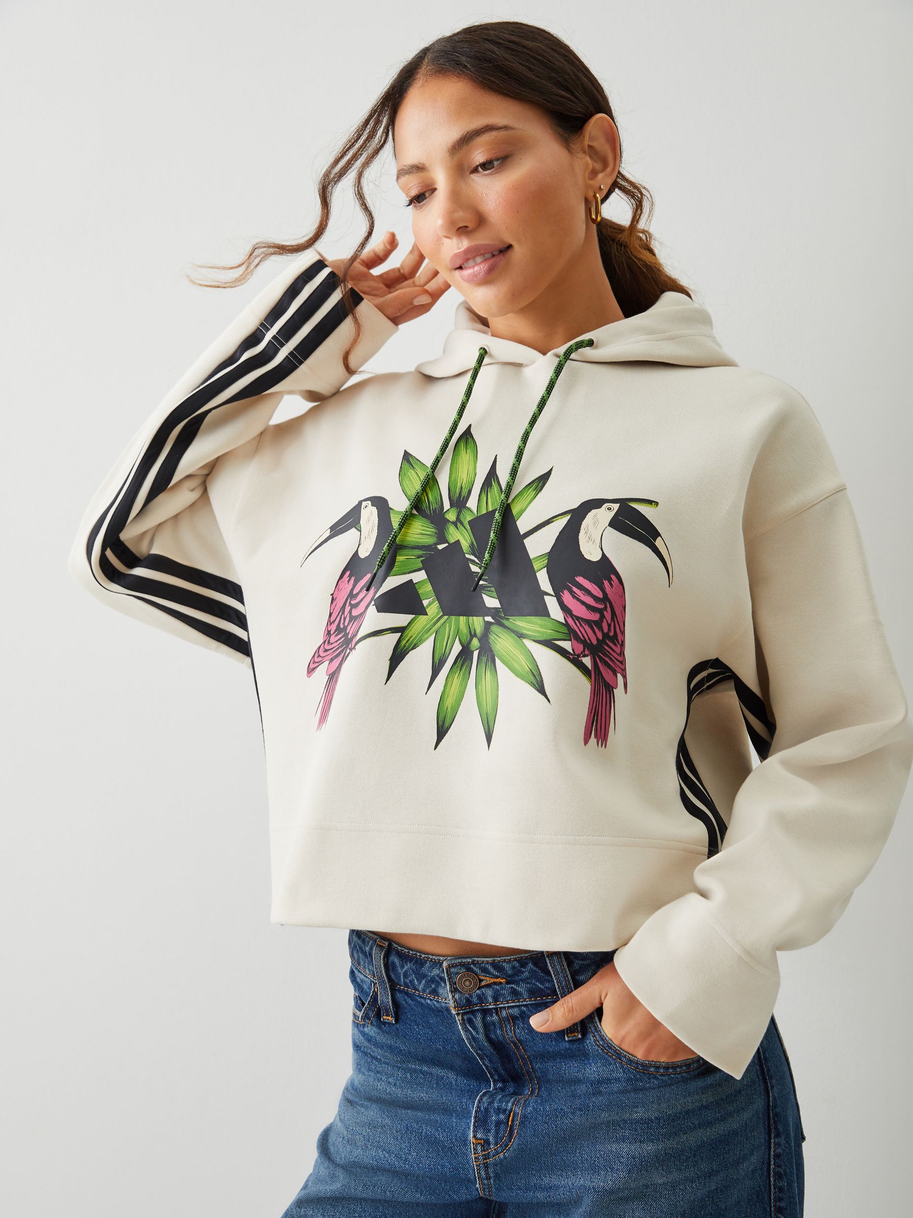 型番 adidas x FARM Company コラボ ヒョウ柄パーカー サイズM 【公式 