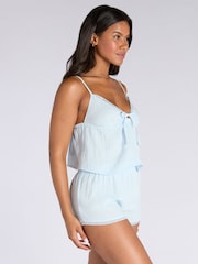 Boux Avenue Blue Crinkle Cami and Short Pyjamas Set - Image 4 of 5