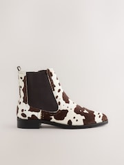 Cow Print Leather Standard/Wide Fit Forever Comfort® Chelsea Ankle Boots - Image 1 of 5