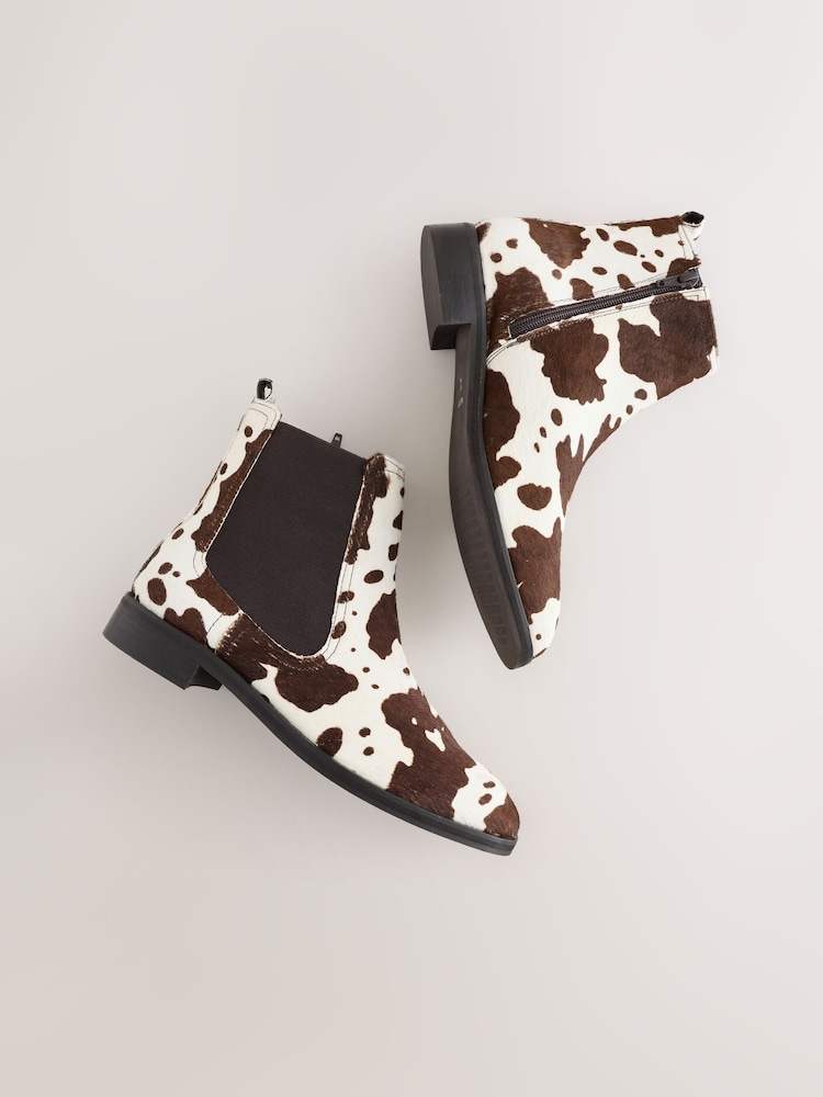 Cow Print Leather Standard/Wide Fit Forever Comfort® Chelsea Ankle Boots - Image 5 of 5 Cow Print Leather Standard/Wide Fit Forever Comfort® Chelsea Ankle Boots - Image 5 of 5