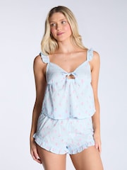 Boux Avenue Blue Strawberry Dobby Cami & Shorts Set - Image 1 of 5