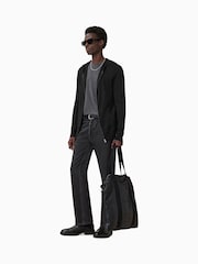 AllSaints Black Maes Merino Zip Hoodie - Image 4 of 9