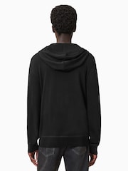AllSaints Black Maes Merino Zip Hoodie - Image 7 of 9