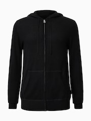 AllSaints Black Maes Merino Zip Hoodie - Image 9 of 9