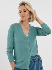 JD Williams Blue V-Neck Cardigan - Image 1 of 4