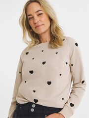 JD Williams Natural Heart Embroidered Sweatshirt - Image 1 of 4