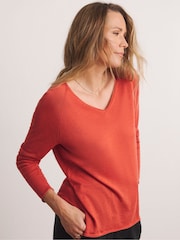 JD Williams Red Anthology Roll Edge Fine Gauge Jumper - Image 1 of 6