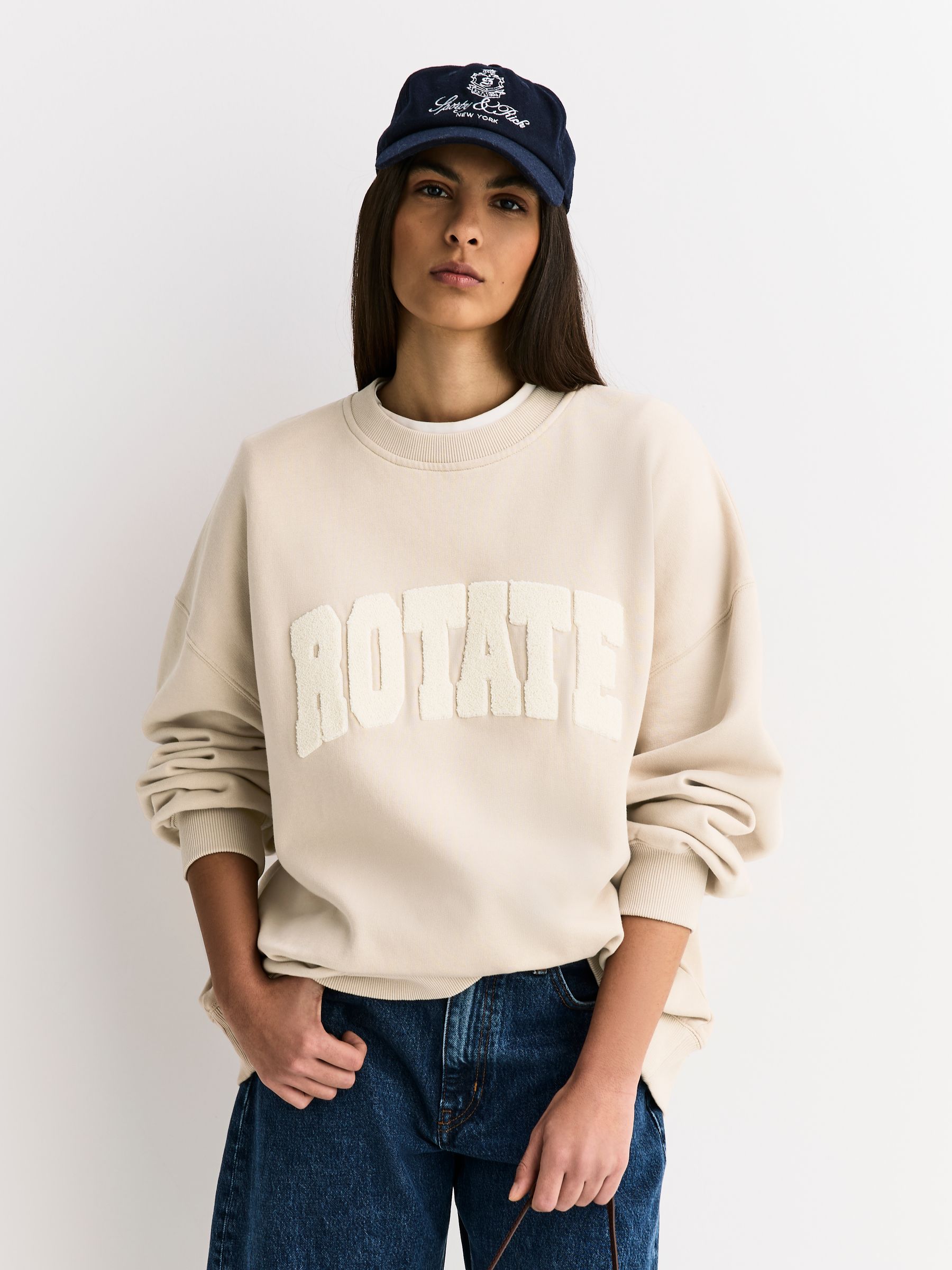 Buy Rotate Natural Heavy Sweat Crewneck Sweatshirt from Next USA