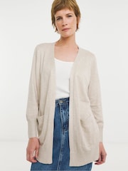 JD Williams Natural Longline Edge To Edge Cardigan - Image 1 of 4