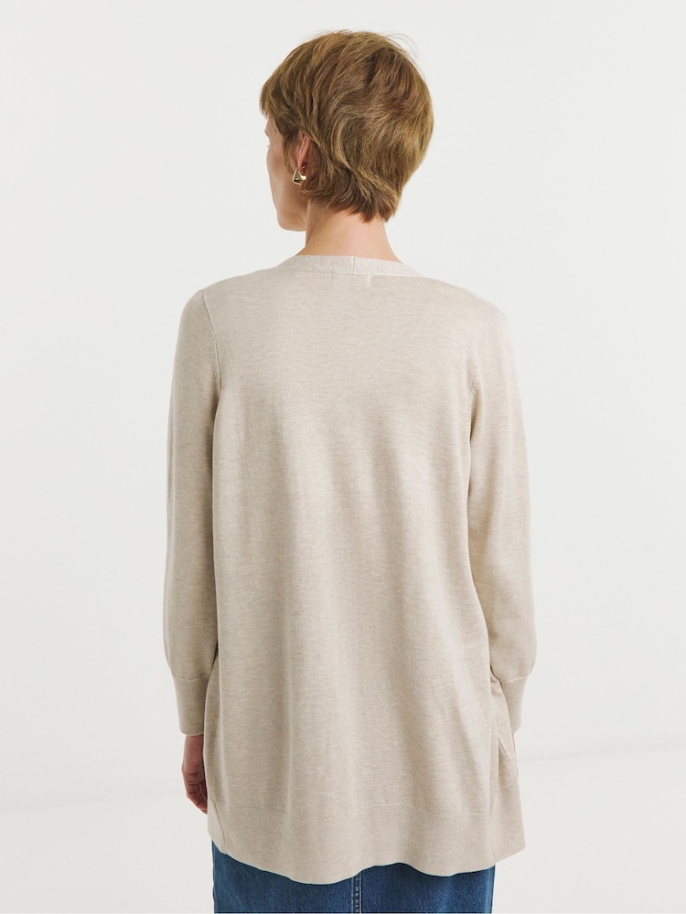 JD Williams Natural Longline Edge To Edge Cardigan - Image 2 of 4