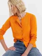 JD Williams Orange Crew Neck Cardigan - Image 1 of 4
