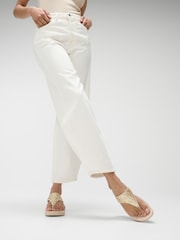 FitFlop Silver Lulu Glitter Toe Thongs Sandals - Image 1 of 4