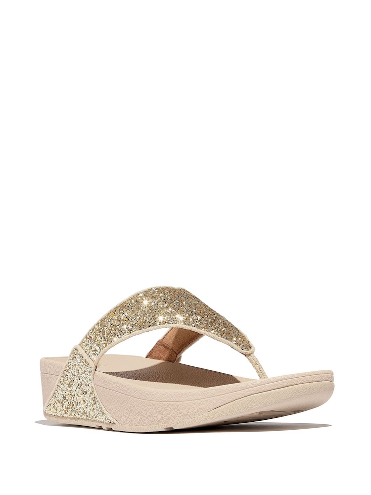 FitFlop Silver Lulu Glitter Toe Thongs Sandals - Image 2 of 4