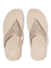 FitFlop Silver Lulu Glitter Toe Thongs Sandals - Image 3 of 4