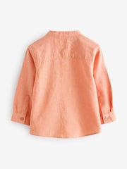 Orange Grandad Collar Linen Mix Shirt (3mths-7yrs) - Image 5 of 7