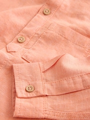 Orange Grandad Collar Linen Mix Shirt (3mths-7yrs) - Image 7 of 7