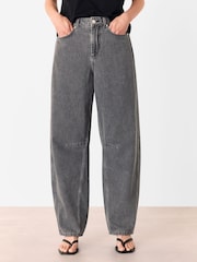 Whistles Grey Horseshoe Barrel Leg Jeans - Image 1 of 5