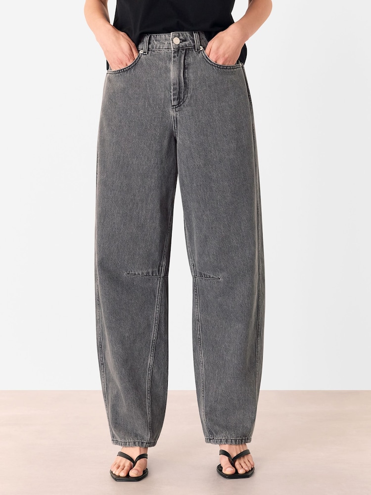 Whistles Grey Horseshoe Barrel Leg Jeans - Image 1 of 5