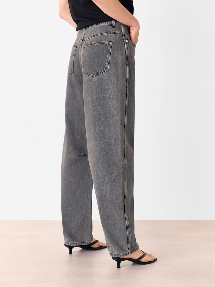 Whistles Grey Horseshoe Barrel Leg Jeans - Image 2 of 5