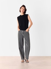 Whistles Grey Horseshoe Barrel Leg Jeans - Image 3 of 5
