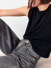 Whistles Grey Horseshoe Barrel Leg Jeans - Image 4 of 5