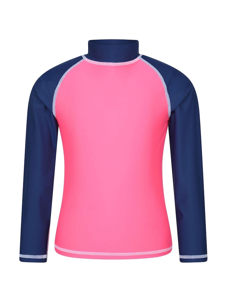 Mountain Warehouse Pink Kids Long Sleeve Rash Vest - Image 1 of 6