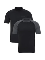 Mountain Warehouse Black Mens Rash Vests 2 Pack - Image 1 of 6