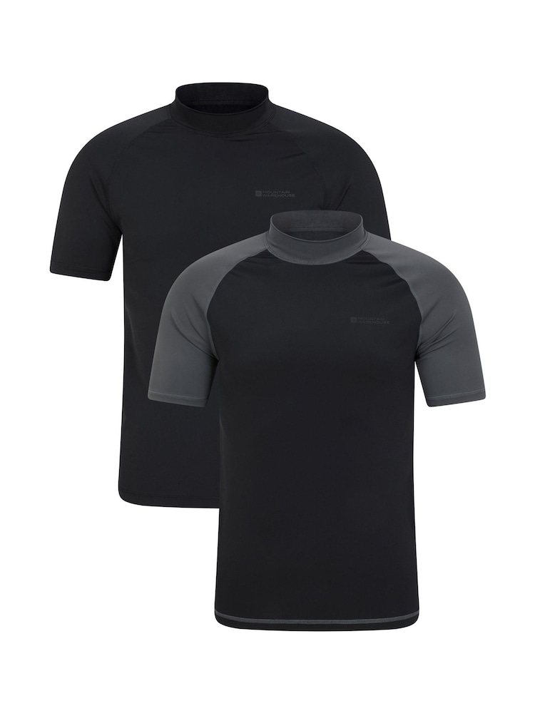 Mountain Warehouse Black Mens Rash Vests 2 Pack - Image 1 of 6