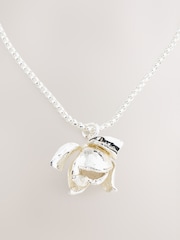 Silver Tone Long Flower Necklace - Image 1 of 2