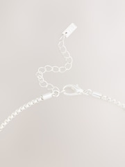 Silver Tone Long Flower Necklace - Image 2 of 2