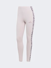 adidas Cream Seasonal Essentials Leopard Print Tights With 3-Stripes - Image 6 of 6