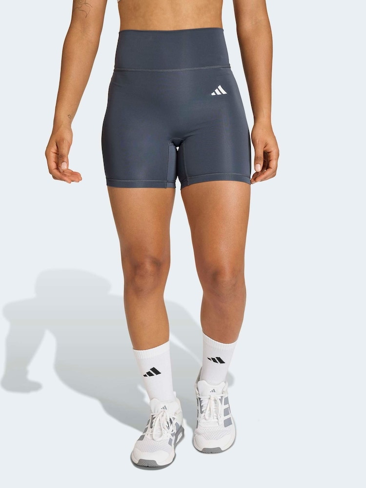 adidas Grey Optime Essentials Workout Bike Shorts - Image 1 of 6