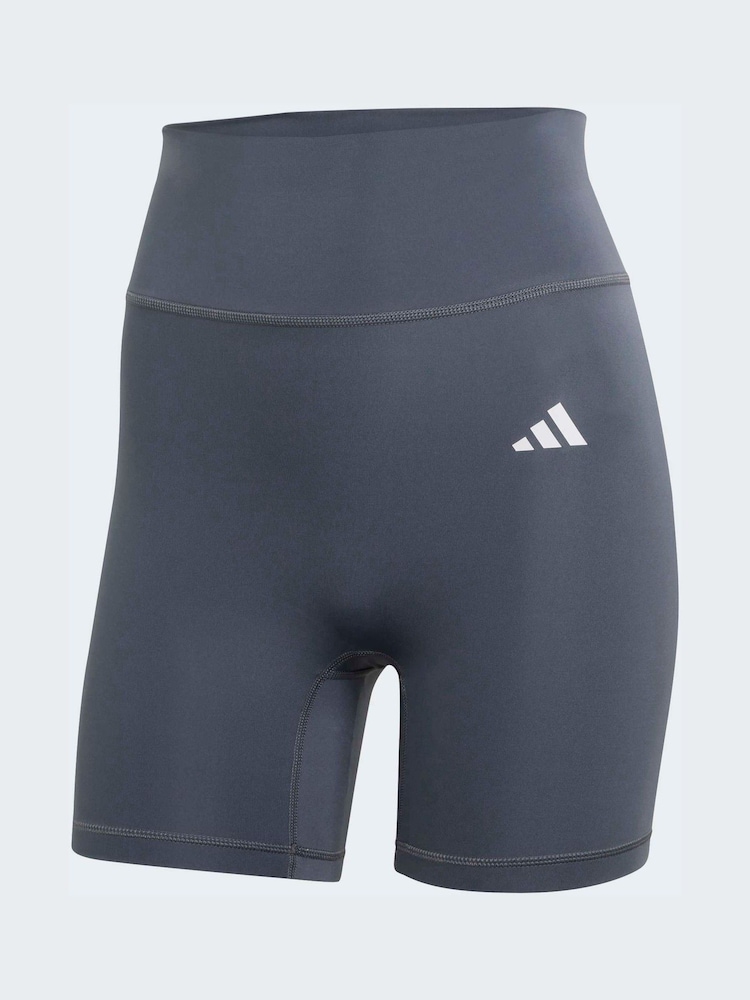 adidas Grey Optime Essentials Workout Bike Shorts - Image 6 of 6