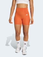 adidas Orange Optime Essentials Workout Bike Shorts - Image 1 of 7