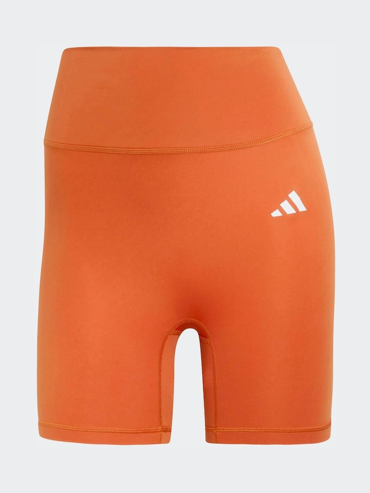 adidas Orange Optime Essentials Workout Bike Shorts - Image 5 of 5
