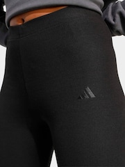 adidas Black Seasonal Essentials Rib Capri Leggings - Image 4 of 6