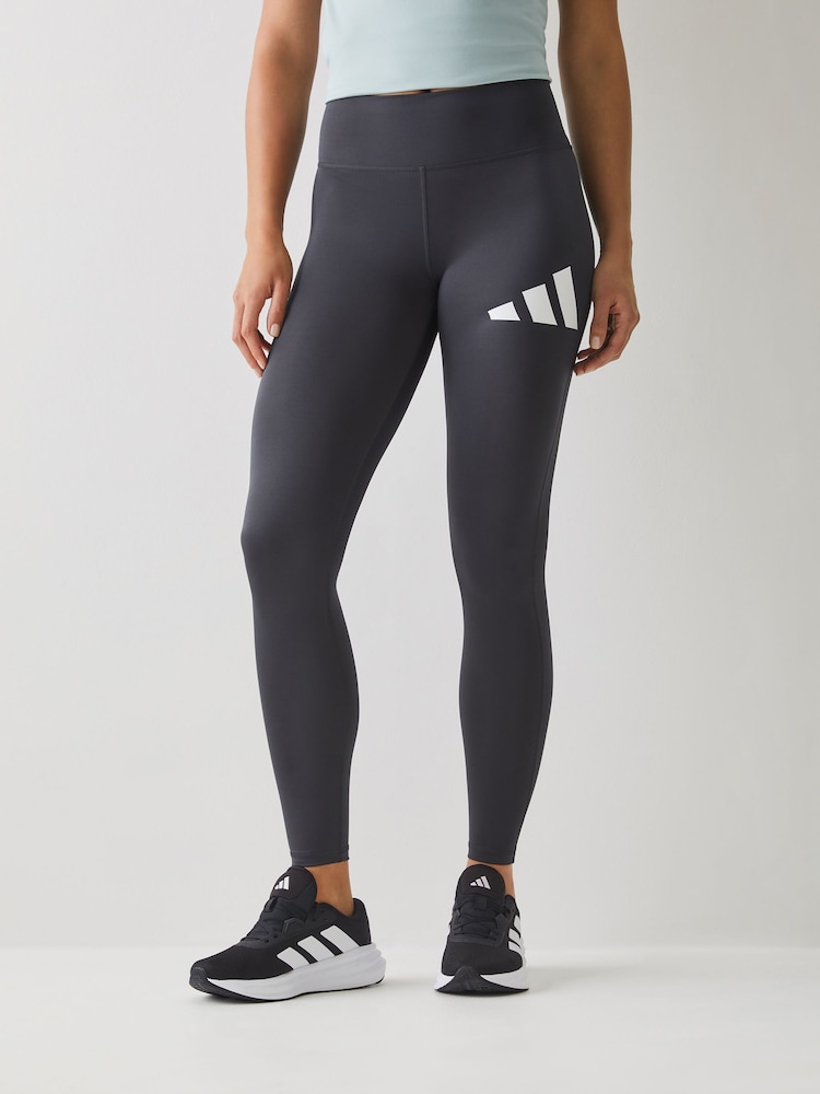 adidas Grey Train Essential Full Length Big Logo Leggings - Image 1 of 6