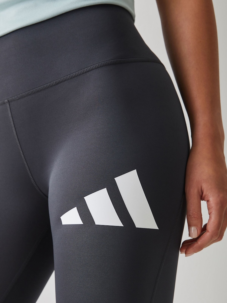 adidas Grey Train Essential Full Length Big Logo Leggings - Image 6 of 6