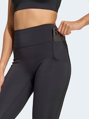 adidas Black Optime Power 7/8 Leggings - Image 4 of 6