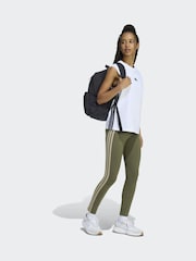 adidas Olive Green Essentials 3-Stripes Cotton Leggings - Image 3 of 5