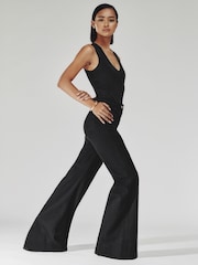 Reiss Black Sakura Petite Patch Pocket Flared Jeans - Image 3 of 9