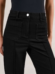 Reiss Black Sakura Petite Patch Pocket Flared Jeans - Image 6 of 9