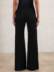 Reiss Black Sakura Petite Patch Pocket Flared Jeans - Image 7 of 9