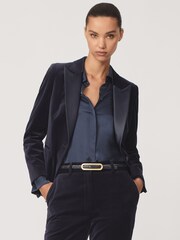 Reiss Navy Verda Petite Suit Jacket - Image 3 of 8