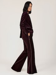 Reiss Burgundy Elia Velvet Single-Breasted Suit Blazer - Image 6 of 7