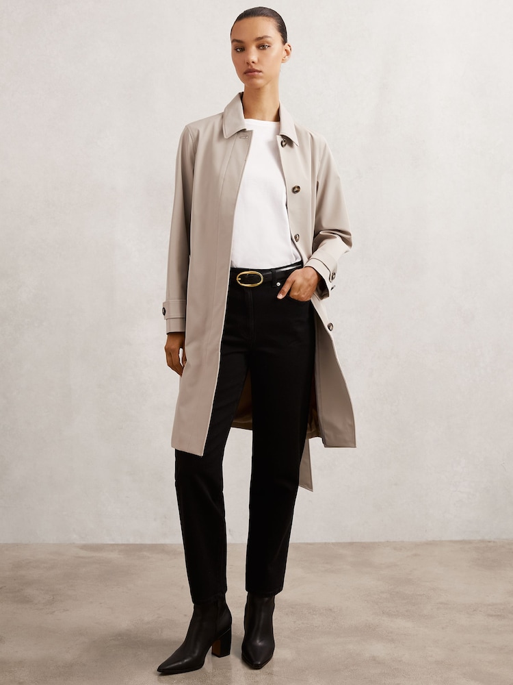Reiss Neutral Logan Petite Hybrid Removable Over Coat - Image 1 of 9